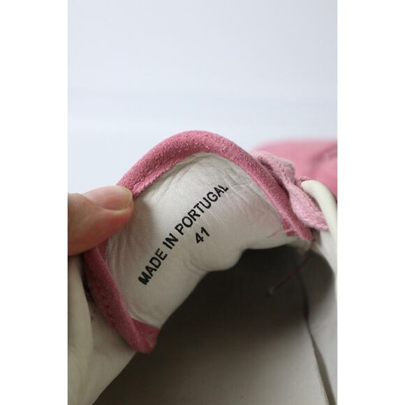 Aprix Men's 41 US 8 Suede Sneakers Lace Up Pink Made In Portugal - Picture 11 of 12